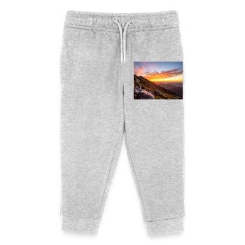 Sunset over the mountain - Kids Organic Sweatpants by Stanley/Stella - heather grey - Front