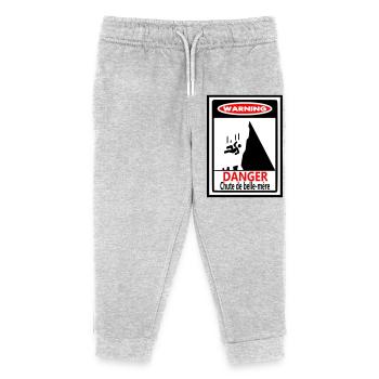 Avertissement Chute de Belle-Mère  - Pantalon de jogging enfant bio Stanley/Stella - gris chiné - Devant