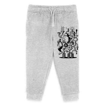 Crazy Machine - Kinder Organic Jogginghose Mini Mover von Stanley/Stella - Grau meliert - Vorne