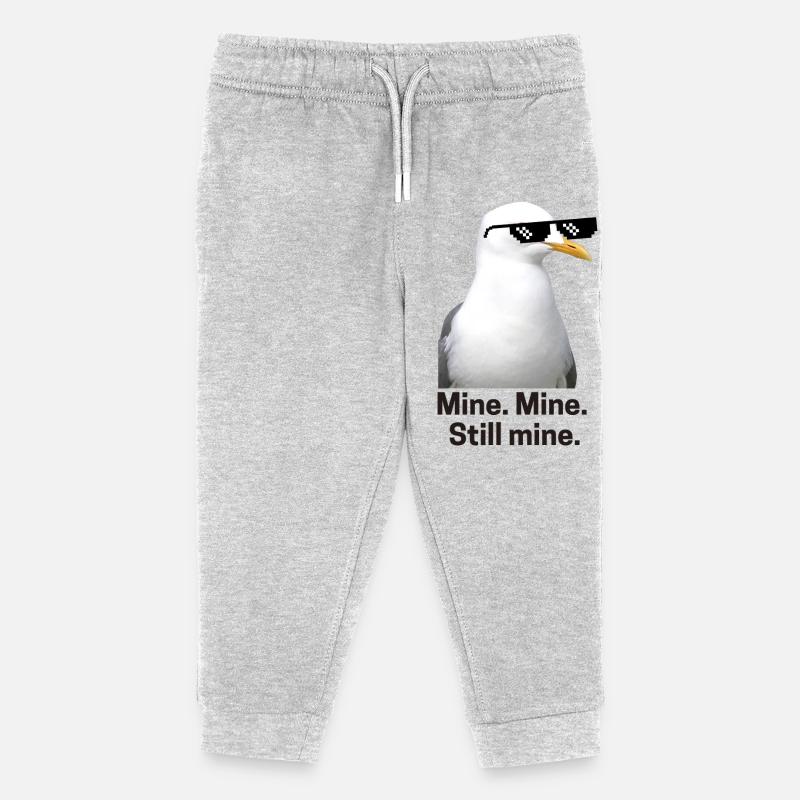Verpixelte Möwe mit Sonnenbrille Design - Kinder Organic Jogginghose Mini Mover von Stanley/Stella - Grau meliert