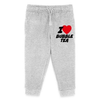 J'adore le thé aux perles - Pantalon de jogging enfant bio Stanley/Stella - gris chiné - Devant