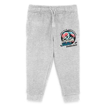 Trekking Discover mountain scenery - Kids Organic Sweatpants by Stanley/Stella - heather grey - Front