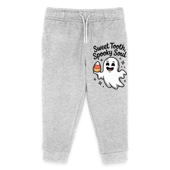 Naschkatze Spooky Soul - Kinder Organic Jogginghose Mini Mover von Stanley/Stella - Grau meliert - Vorne