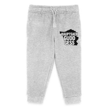 Lustiges Saarland Shirt: Hauptsach gudd gess - Kinder Organic Jogginghose Mini Mover von Stanley/Stella - Grau meliert - Vorne