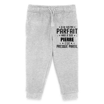 Stein: authentisch, unvollkommen, oben, Perfektion - Kinder Organic Jogginghose Mini Mover von Stanley/Stella - Grau meliert - Vorne