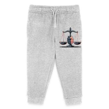 Justice Scales Illustration - Kids Organic Sweatpants by Stanley/Stella - heather grey - Front