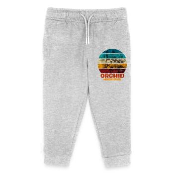 Orchid Whisperer Design - Kids Organic Sweatpants by Stanley/Stella - heather grey - Front