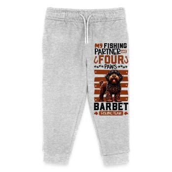Fishing and French Water Dog - Kids Organic Sweatpants by Stanley/Stella - heather grey - Front