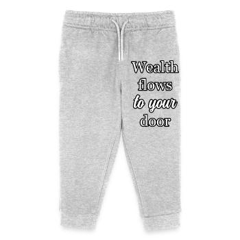 Manifest Prosperity: Wealth Flows To Your Door Art - Kids Organic Sweatpants by Stanley/Stella - heather grey - Front