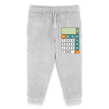 Calculatrice numérique minimaliste avec motif de jour numérique - Pantalon de jogging enfant bio Stanley/Stella - gris chiné - Devant