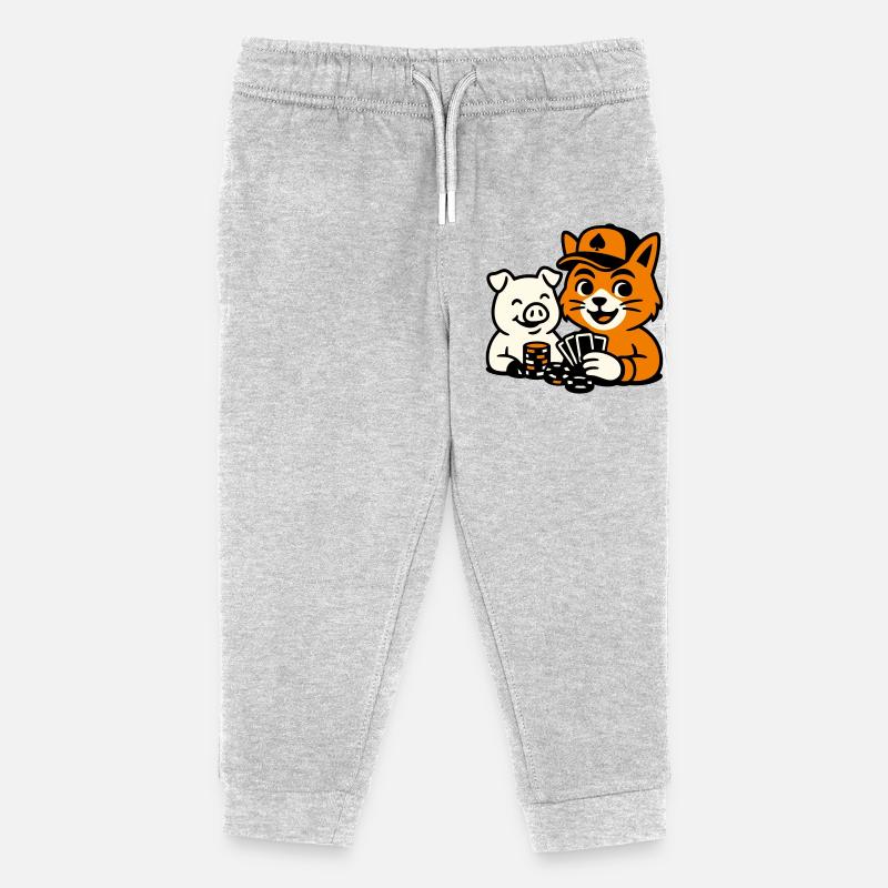 Chat de poker - Pantalon de jogging enfant bio Stanley/Stella - gris chiné