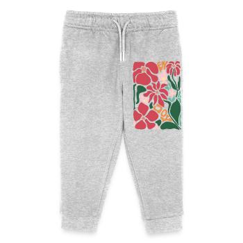 Gute Laune Blumen - rot - Kinder Organic Jogginghose Mini Mover von Stanley/Stella - Grau meliert - Vorne