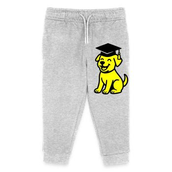 Bachelor Dog / Diploma Dog - Kids Organic Sweatpants by Stanley/Stella - heather grey - Front
