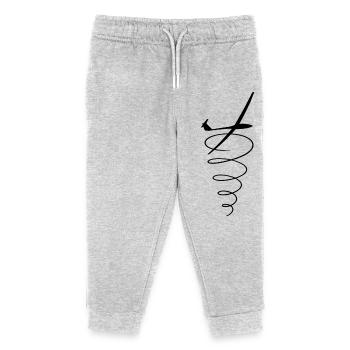 Planeur thermique noir - Pantalon de jogging enfant bio Stanley/Stella - gris chiné - Devant