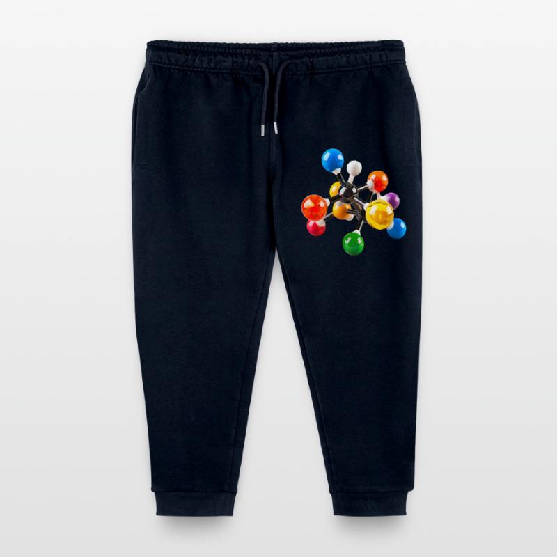 Colorful Molecular Structure Pattern Kids Organic Sweatpants by Stanley/Stella
