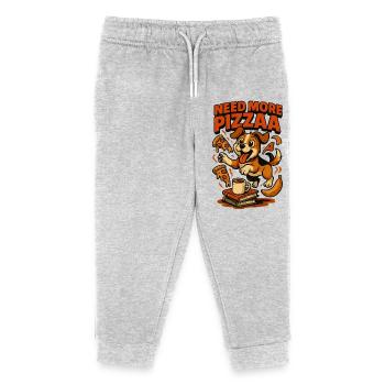 Need More Pizza Pup - Kids Organic Sweatpants by Stanley/Stella - heather grey - Front