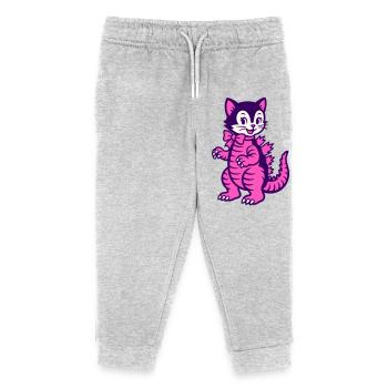 Monster Cat - Kinder Organic Jogginghose Mini Mover von Stanley/Stella - Grau meliert - Vorne