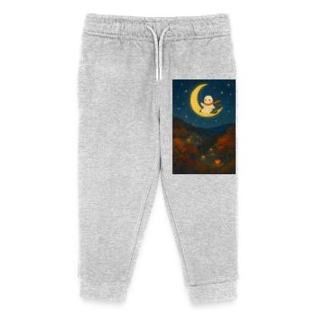 Halloween Cute Ghost Moon - Kids Organic Sweatpants by Stanley/Stella - heather grey - Front