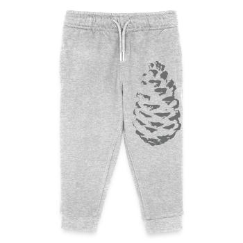 Spruce cone silhouette in shade grey - Kids Organic Sweatpants by Stanley/Stella - heather grey - Front