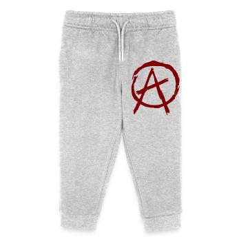 Anarchie Symbol im Kreis - dunkelrot - Kinder Organic Jogginghose Mini Mover von Stanley/Stella - Grau meliert - Vorne