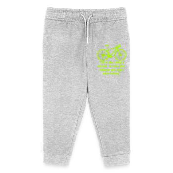 Bike Balance Neon Text - Kids Organic Sweatpants by Stanley/Stella - heather grey - Front