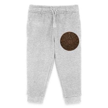 Calendrier Aztèque Relief en pierre - Pantalon de jogging enfant bio Stanley/Stella - gris chiné - Devant
