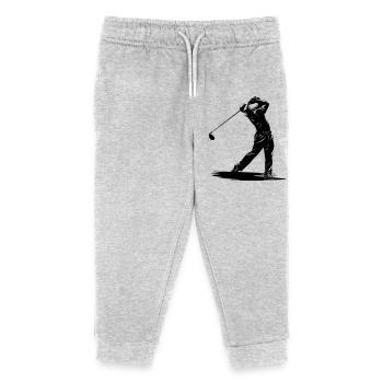 Silhouette de swing de golfeur - Pantalon de jogging enfant bio Stanley/Stella - gris chiné - Devant