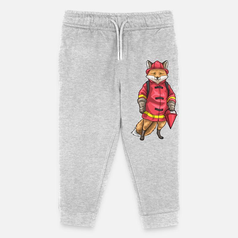 Fox Pompier Casque de pompier Pompiers - Pantalon de jogging enfant bio Stanley/Stella - gris chiné