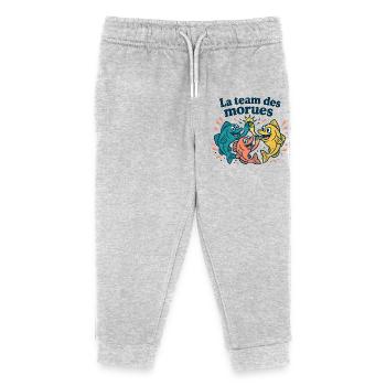 Équipe des Morues Colorées - Pantalon de jogging enfant bio Stanley/Stella - gris chiné - Devant