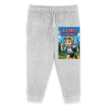 Force Intérieure Aventure - Pantalon de jogging enfant bio Stanley/Stella - gris chiné - Devant