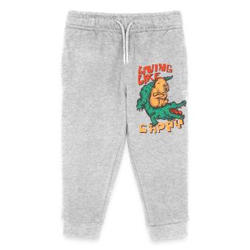 Wohnen wie Cappy - Cappybara Ride Crocodille - Kinder Organic Jogginghose Mini Mover von Stanley/Stella - Grau meliert - Vorne
