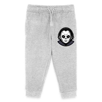 Masque mauvais halloween monochrome hoodie - Pantalon de jogging enfant bio Stanley/Stella - gris chiné - Devant