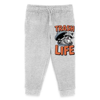 Humour raton laveur – Trash Life - Pantalon de jogging enfant bio Stanley/Stella - gris chiné - Devant