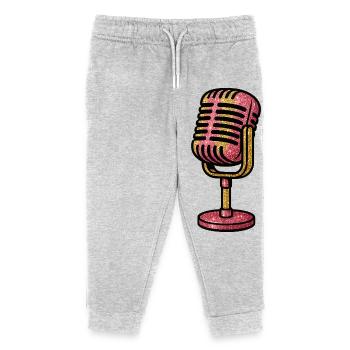 Glitzerndes Mikrofon-Design - Kinder Organic Jogginghose Mini Mover von Stanley/Stella - Grau meliert - Vorne