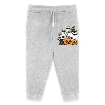 Halloween Party Figures - Kids Organic Sweatpants by Stanley/Stella - heather grey - Front