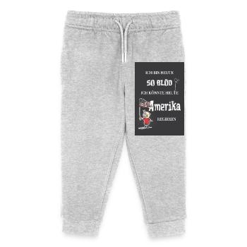 So blöd – ich könnte Präsident werden - Kinder Organic Jogginghose Mini Mover von Stanley/Stella - Grau meliert - Vorne