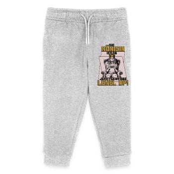 Die Königin ist da jetzt geht das level up gaming - Kinder Organic Jogginghose Mini Mover von Stanley/Stella - Grau meliert - Vorne