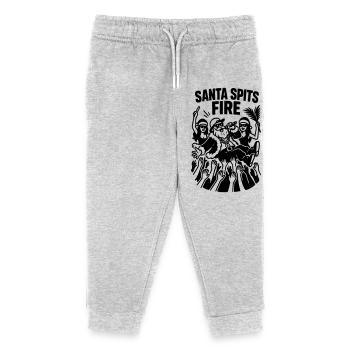 Santa Claus Weihnachtsmann Rap Lustig Spits Fire - Kinder Organic Jogginghose Mini Mover von Stanley/Stella - Grau meliert - Vorne