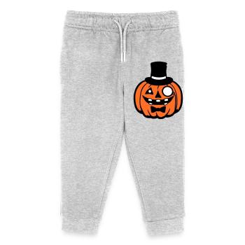 Distingué Citrouille Chapeau Haut de Forme Monocle Halloween Empire - Pantalon de jogging enfant bio Stanley/Stella - gris chiné - Devant