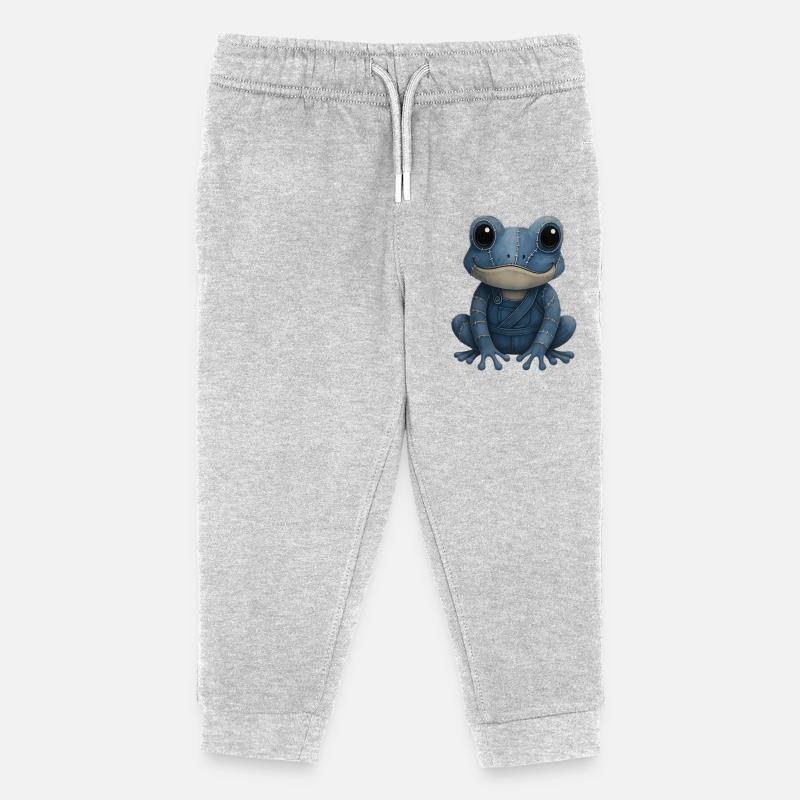Denim Patchwork Grenouille - Pantalon de jogging enfant bio Stanley/Stella - gris chiné