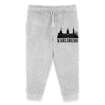 Karlsruhe Landmark Silhouette - Kids Organic Sweatpants by Stanley/Stella - heather grey - Front