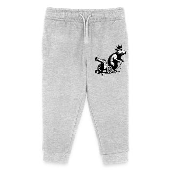 Imperial Rat on Cannon Cart | King Rat - Kids Organic Sweatpants by Stanley/Stella - heather grey - Front