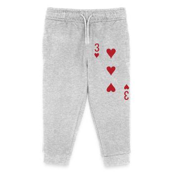 Three Hearts Double Head Card Rome Poker - Kids Organic Sweatpants by Stanley/Stella - heather grey - Front