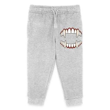 Bloody Bites: Vampire Teeth Halloween Party - Kids Organic Sweatpants by Stanley/Stella - heather grey - Front