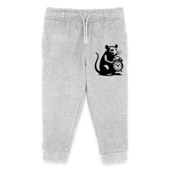 Gestresste Ratte und Wecker - Kinder Organic Jogginghose Mini Mover von Stanley/Stella - Grau meliert - Vorne