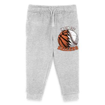 Mom of Ballers – Sportmama Design - Kids Organic Sweatpants by Stanley/Stella - heather grey - Front
