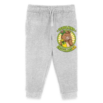 Schulkind ErstklassIch Bär mit Schultüte Mädchen  - Kinder Organic Jogginghose Mini Mover von Stanley/Stella - Grau meliert - Vorne