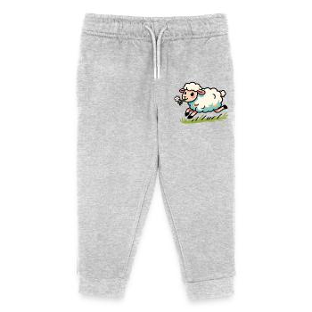 Agneau mouton dans le pré - Pantalon de jogging enfant bio Stanley/Stella - gris chiné - Devant