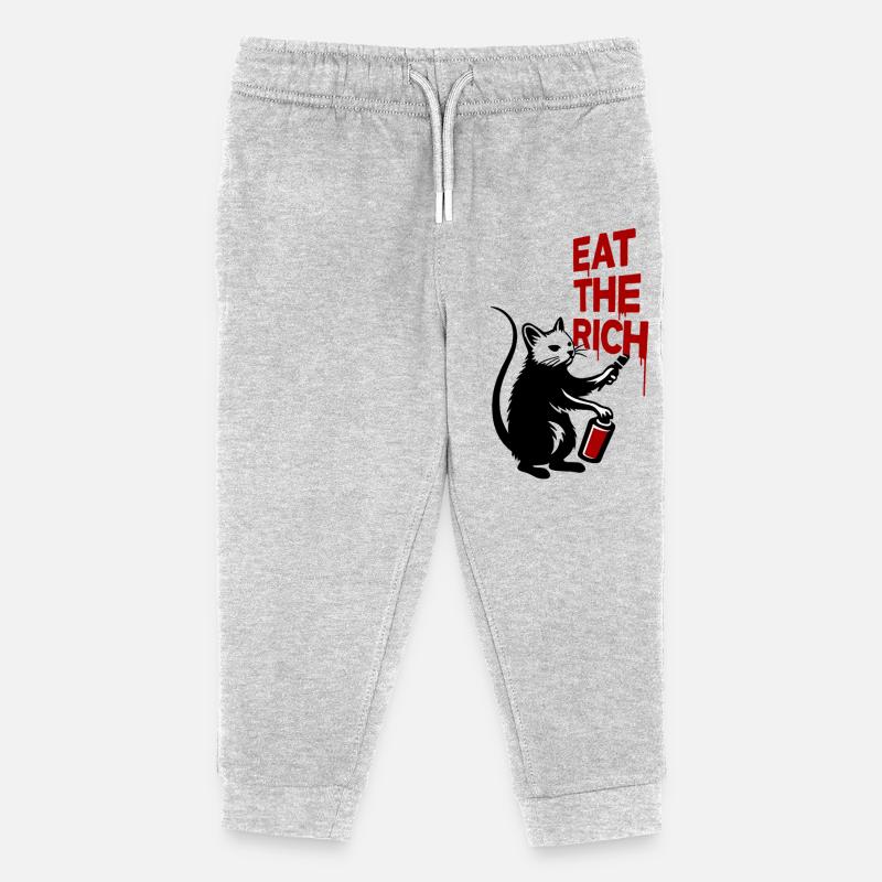 Protest chat graffiti imprimer - Pantalon de jogging enfant bio Stanley/Stella - gris chiné