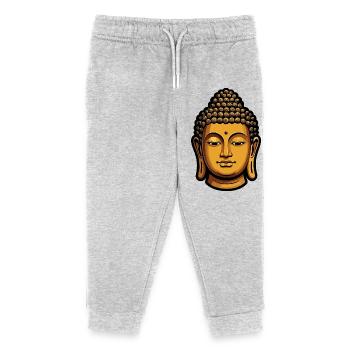 Goldener Buddha Meditation Aura - Kinder Organic Jogginghose Mini Mover von Stanley/Stella - Grau meliert - Vorne